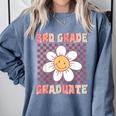 3rd Grade Graduation Cute Groovy Last Day Of Third Grade Comfort Colors Sweatshirt Blue Jean