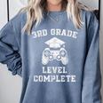 3rd Grade Level Complete Third Grade Graduation Video Gamer Comfort Colors Sweatshirt Blue Jean