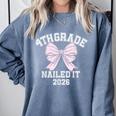 4th Grade Bow 2026 Fourth Grade Graduation Comfort Colors Sweatshirt Blue Jean