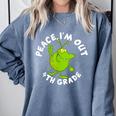 4th Grade Graduation Promotion Peace I'm Out Last Day Comfort Colors Sweatshirt Blue Jean