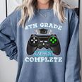 4th Grade Level Complete Gamer 4 Grade Graduation Comfort Colors Sweatshirt Blue Jean