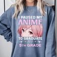 5th Grade Graduation Anime 2025 Graduate Elementary Girls Comfort Colors Sweatshirt Blue Jean