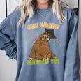 6th Grade Graduation Sloth Nailed It Class Of 2025 Comfort Colors Sweatshirt Blue Jean