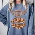 My Alone Time Is For Your Safety Coffee Lover Introvert Comfort Colors Sweatshirt Blue Jean