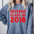 & Red Class Of 2018 Senior Graduation T Shirt Comfort Colors Sweatshirt Blue Jean