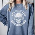 Anti Social Club Official Member Introvert Crest Comfort Colors Sweatshirt Blue Jean Anti Social Club Official Member Introvert Crest Comfort Colors Sweatshirt Blue Jean