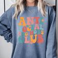 Anti Social Dog Moms Club Introvert Dog Mom Retro Men Women Comfort Colors Sweatshirt Blue Jean