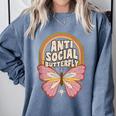 Anti-Social Introvert Butterfly Lover Comfort Colors Sweatshirt Blue Jean Anti-Social Introvert Butterfly Lover Comfort Colors Sweatshirt Blue Jean