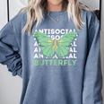 Anti-Social Introvert Butterfly Comfort Colors Sweatshirt Blue Jean