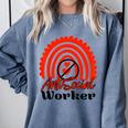 AntiSocial Worker Anti-Social Social Worker Introvert Comfort Colors Sweatshirt Blue Jean AntiSocial Worker Anti-Social Social Worker Introvert Comfort Colors Sweatshirt Blue Jean