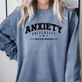 Anxiety University Anxious Antisocial Introvert Comfort Colors Sweatshirt Blue Jean
