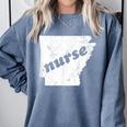 Arkansas Nursing Nurse Graduation Comfort Colors Sweatshirt Blue Jean
