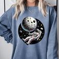 Astronaut Aesthetic Holding Moon Balloon Planets Introvert Comfort Colors Sweatshirt Blue Jean