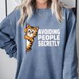 Avoiding People Secretly Cat Introvert Humor Comfort Colors Sweatshirt Blue Jean Avoiding People Secretly Cat Introvert Humor Comfort Colors Sweatshirt Blue Jean