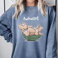 Awkward Turtle Upside Down Witty Comical Introvert Comfort Colors Sweatshirt Blue Jean Awkward Turtle Upside Down Witty Comical Introvert Comfort Colors Sweatshirt Blue Jean