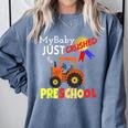 My Baby Just Crushed Preschool Graduation Comfort Colors Sweatshirt Blue Jean