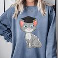 Bachelor Master Cats Graduation 2026 Graduate Comfort Colors Sweatshirt Blue Jean
