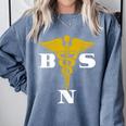 Bachelor Of Science Nursing Graduation Comfort Colors Sweatshirt Blue Jean