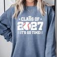 Back To School 2027 Baseball 2027 Graduation Class Of 2027 Comfort Colors Sweatshirt Blue Jean