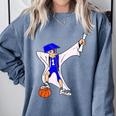 Basketball Dabbing Shirt Senior Graduation Him Her Comfort Colors Sweatshirt Blue Jean