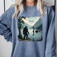 Bigfoot Sasquatch & Loch Ness Monster Introvert Bruh Comfort Colors Sweatshirt Blue Jean Bigfoot Sasquatch & Loch Ness Monster Introvert Bruh Comfort Colors Sweatshirt Blue Jean