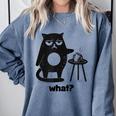 Cat What Humor Introvert Anti-Social Comfort Colors Sweatshirt Blue Jean Cat What Humor Introvert Anti-Social Comfort Colors Sweatshirt Blue Jean