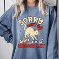 Cat Lover Sorry Cant Go Im An Indoor Introvert Cat Mom Comfort Colors Sweatshirt Blue Jean