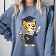 Cheetah Graduation Cute Kindergarten Elementary High School Comfort Colors Sweatshirt Blue Jean