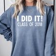 I Did It Class Of 2018 Senior Graduation Shirt Comfort Colors Sweatshirt Blue Jean