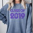 Class Of 2019 High School Graduation Purple Senior Comfort Colors Sweatshirt Blue Jean