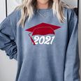 Class Of 2021 Burgundy Regalia Graduation Comfort Colors Sweatshirt Blue Jean