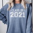 Class Of 2021 High School Graduation Year Distressed Shirt Comfort Colors Sweatshirt Blue Jean