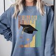 Class Of 2022 Graduation Cat Seniors Grad Comfort Colors Sweatshirt Blue Jean