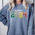 Class Of 2024 College High School Graduation Comfort Colors Sweatshirt Blue Jean