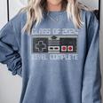 Class Of 2024 Level Complete Video Gamer Senior Graduation Comfort Colors Sweatshirt Blue Jean