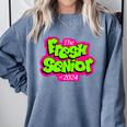 Class Of 2024 Senior Fresh Retro 90s TV Style Graduation Comfort Colors Sweatshirt Blue Jean