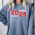 Class Of 2024 Senior Year Boys Girls School Graduation Comfort Colors Sweatshirt Blue Jean