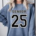 Class Of 2025 High School Senior 25 On Back Graduation Comfort Colors Sweatshirt Blue Jean