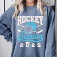 Class Of 2025 Hockey Senior Graduation Graduate Grad Comfort Colors Sweatshirt Blue Jean
