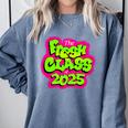 Class Of 2025 Senior Fresh 90s TV Style Retro Graduation Comfort Colors Sweatshirt Blue Jean