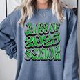 Class Of 2025 Senior Green Student Graduation Comfort Colors Sweatshirt Blue Jean
