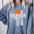 Class Of 2026 Basketball Senior 26 Player Team Graduation Comfort Colors Sweatshirt Blue Jean