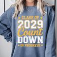 Class Of 2029 Count Down Fun First Day 8th Grade Graduation Comfort Colors Sweatshirt Blue Jean