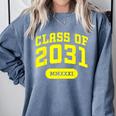 Class Of 2031 Shirts For Kindergarten Photo To Graduation Comfort Colors Sweatshirt Blue Jean
