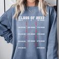 Class Of 2033 Graduation With Space For Hand Prints Comfort Colors Sweatshirt Blue Jean