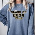 Class Of 2034 Senior 2034 Graduation Bruh Comfort Colors Sweatshirt Blue Jean
