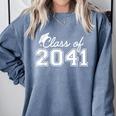 Class Of 2041 Grow With Me Graduation First Day Of School Comfort Colors Sweatshirt Blue Jean