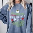 College Student Christmas Bachelors Degree Graduation Comfort Colors Sweatshirt Blue Jean