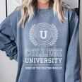 College University School Parody Students Graduation Comfort Colors Sweatshirt Blue Jean
