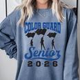 Color Guard Senior 2026 Flags Marching Band Graduation Grad Comfort Colors Sweatshirt Blue Jean